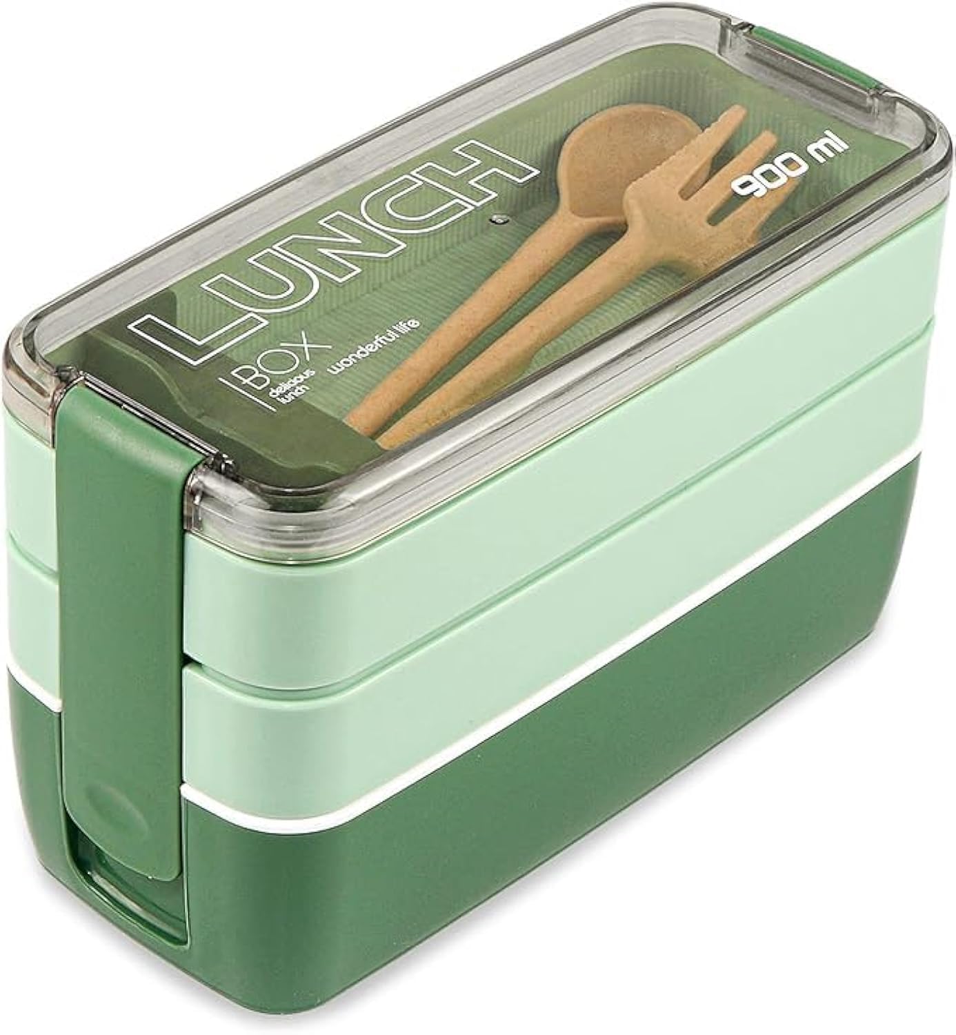 Iteryn Bento Box Lunch Box, 3-In-1 Compartment Lunch Containers - Wheat Straw, Leakproof Bento Lunch Box Meal Prep