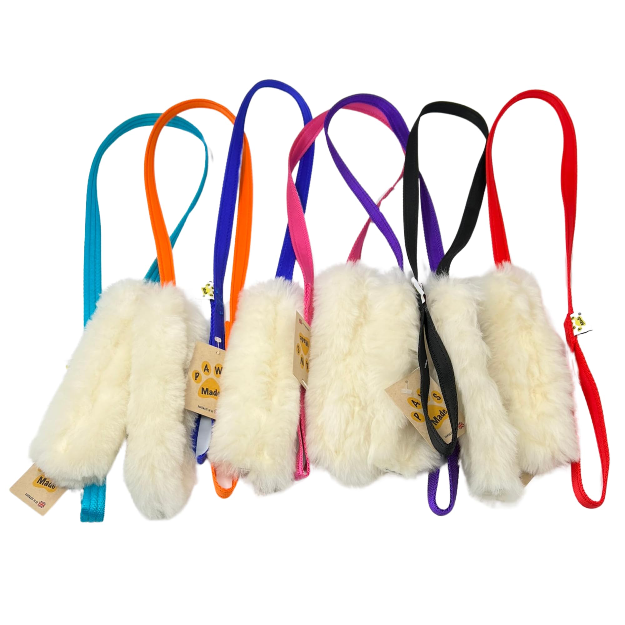 Paws Made Dog Toy XL Fat sheep Tug Training Fur Tugger Fun Colour Choice (Let us choose, Pink)