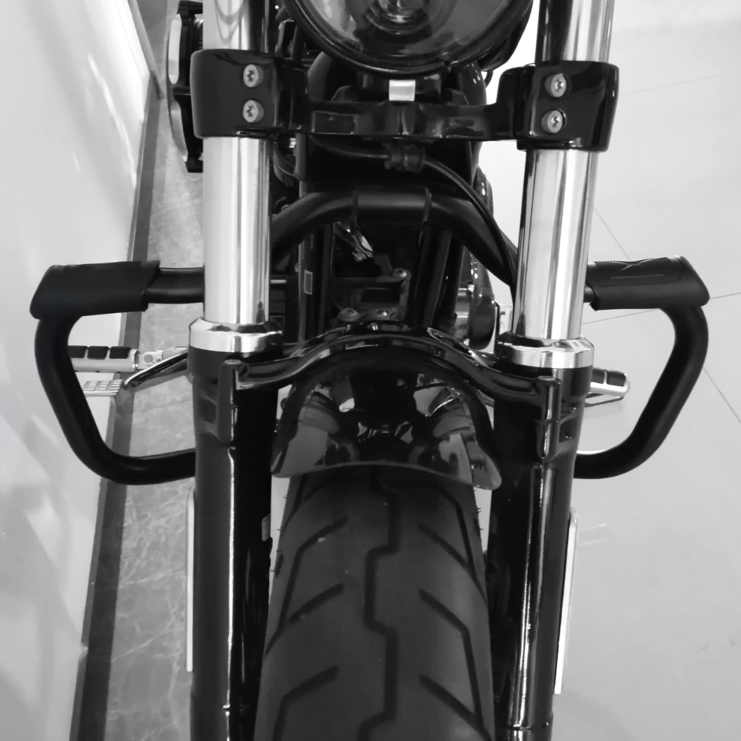 TCMT Engine Guard Crash Bar Fits For Harley Sportster XL883 XL1200 2004-2022 Forty Eight 2010-2020 Seventy Two 2012-2016 SuperLow 2014-2017 XR1200 2009-2012 Roadster 2016-2020 Gloss Black