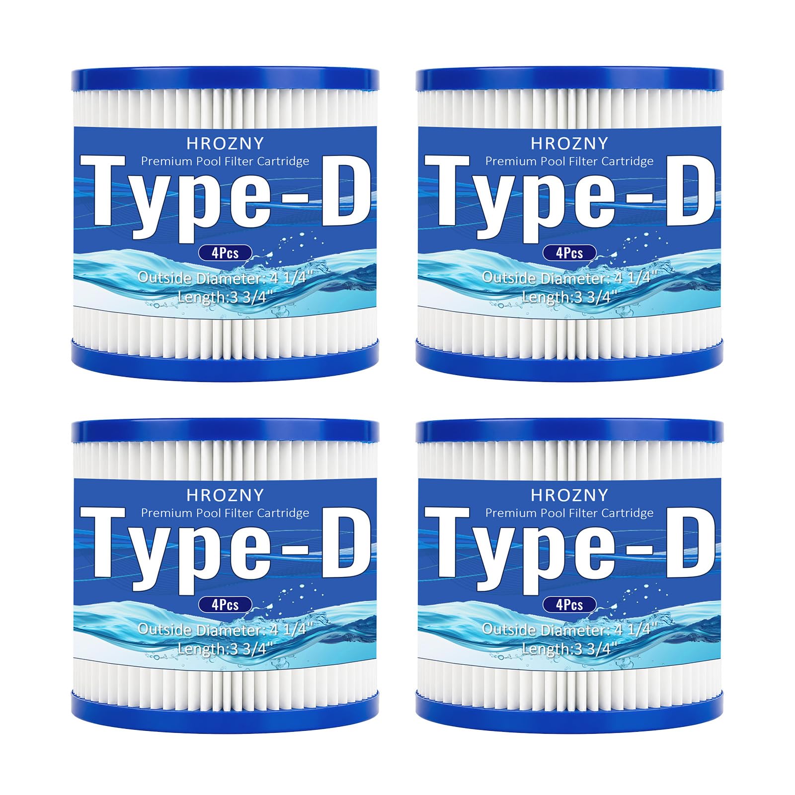 Hrozny Type D Pool Filter for Summer Waves Pool Filter, Pool Filter D Compatible with Intex Pool Filter,for Summer Escapes FS-350 RP-350 RP-400 RX-600 (4 Pack)-image-38