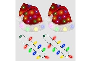 Santa Hat and Colorful Lights Necklace: Festive Christmas Cheer