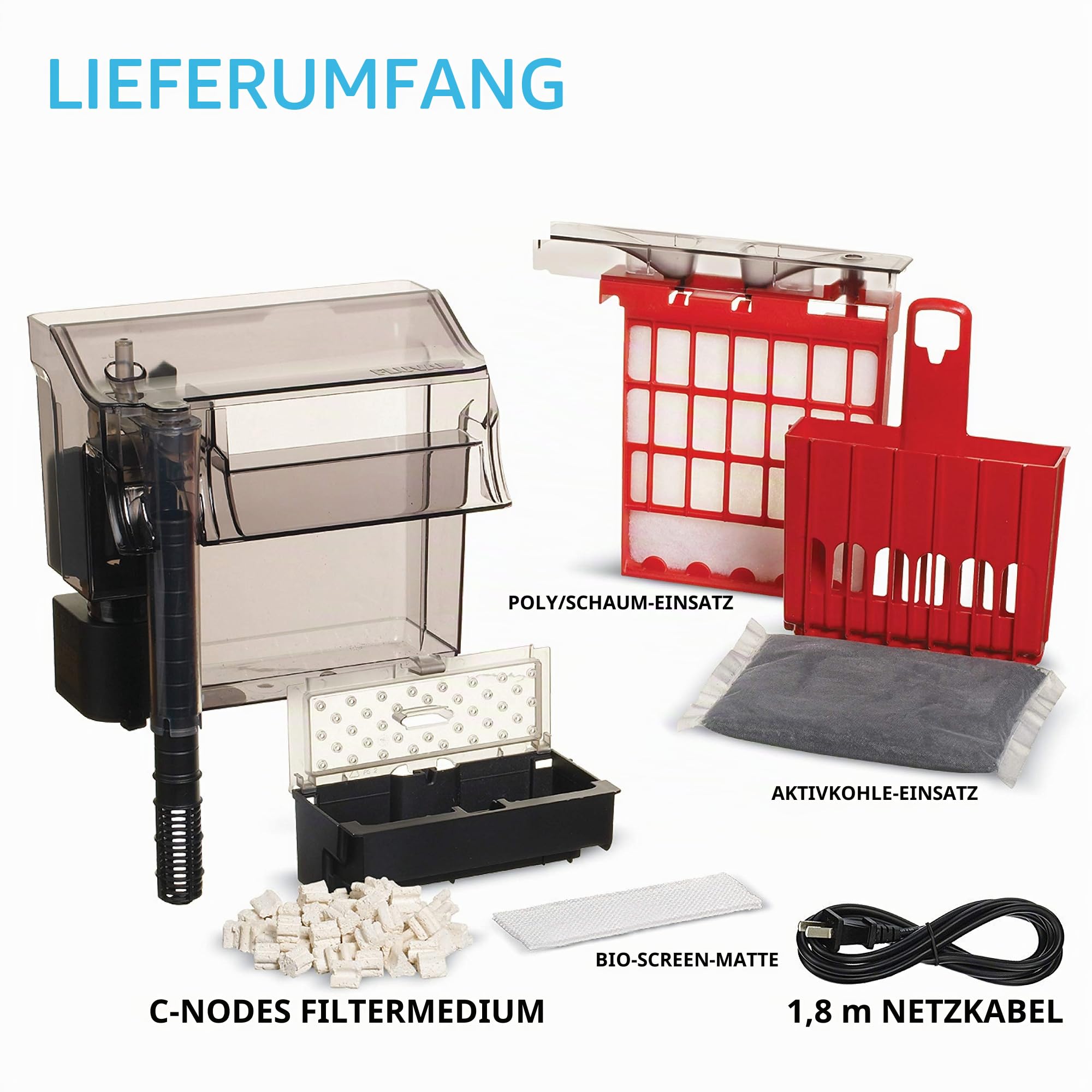 Fluval C4 Clip-On 5-Stufen Aquarienfilter, Außenfilter