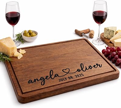 Custom Wedding Gifts for Couples 2026, Personalized Engraved Cutting Board for Couples, Parents, Custom Couple Gift Ideas for Christmas, Wedding, Anniversary, Engagement, Housewarming