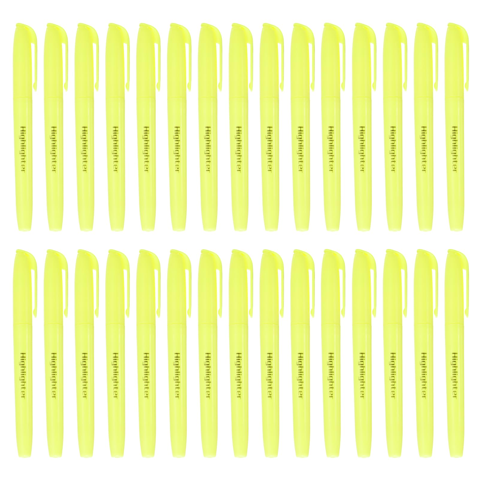 PATIKIL Yellow Highlighter, 30 Pack No Bleeds Highlighters Pens Neon Clear View Bright Quick Dry Pocket Marker Pen Sticks Chisel Tip Cute for Books Office Adults