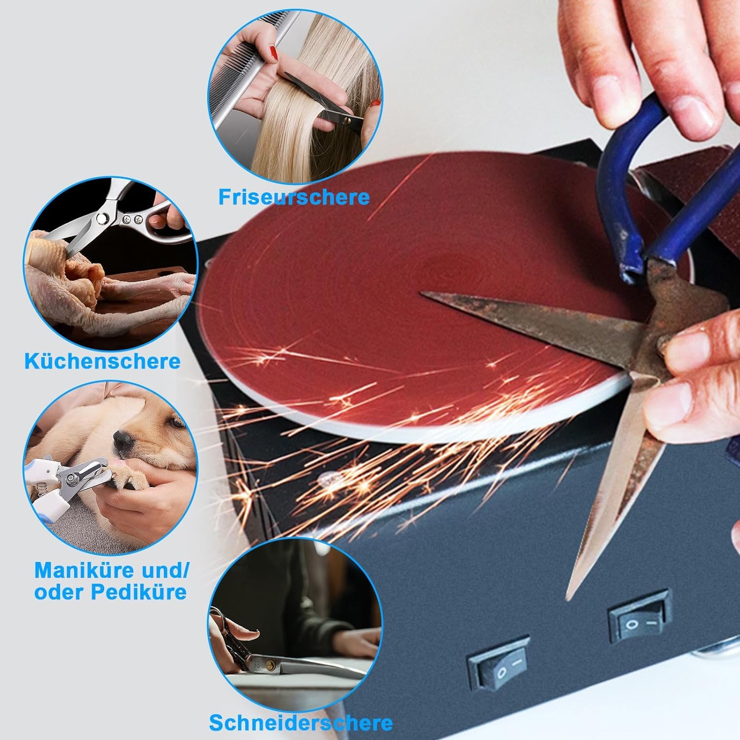 Band und Tellerschleifer 350W Leistung Durchmesser des Schleiftellers 150mm,Mini Bandschleifer Lieferung mit 10 Blatt Schleifpapier und 10 Schleifbändern, Geeignet zum Schleifen von Metall, Holz usw
