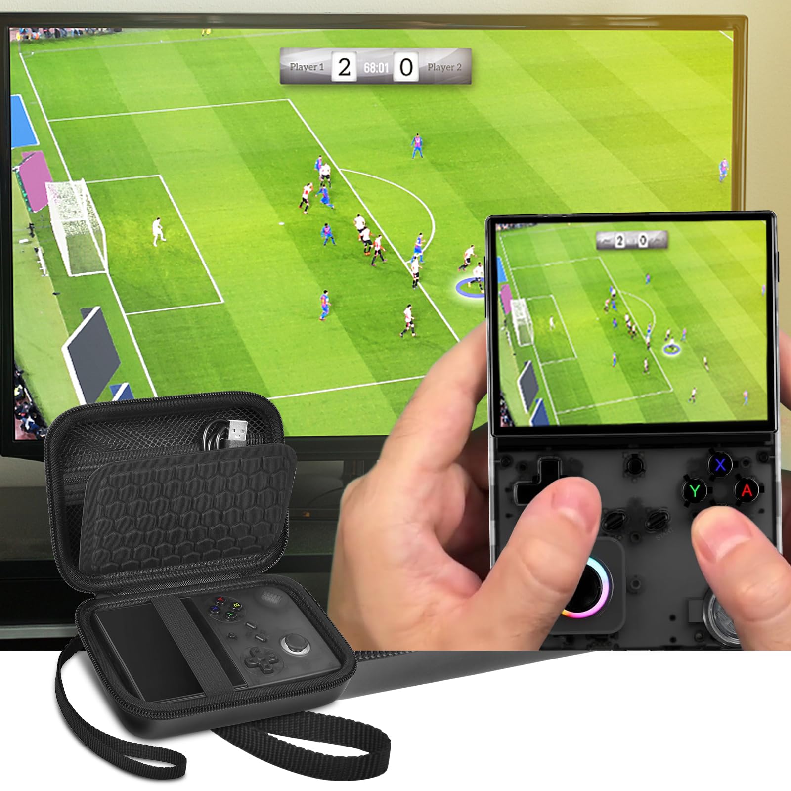 PAIYULE Custodia da viaggio compatibile con console di gioco portatile retrò RG40XX V, organizer per emulatore portatile, borsa da trasporto per console di gioco Android (solo scatola)