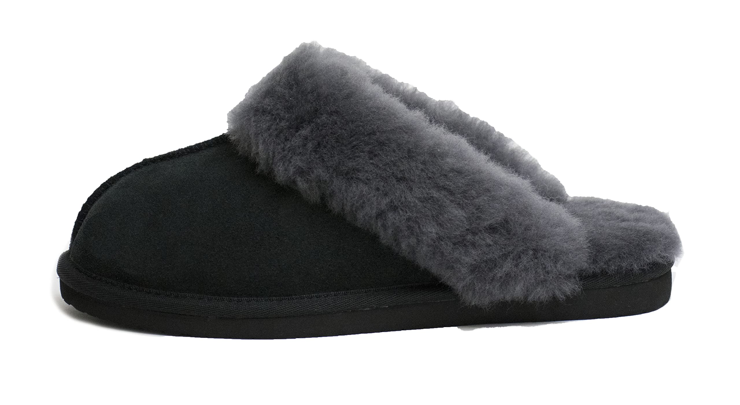 Reissner Lammfelle Pantuflas de piel de cordero Nadine con borde de piel para Mujeres, Navidad, Gris platino, Talla 36-42