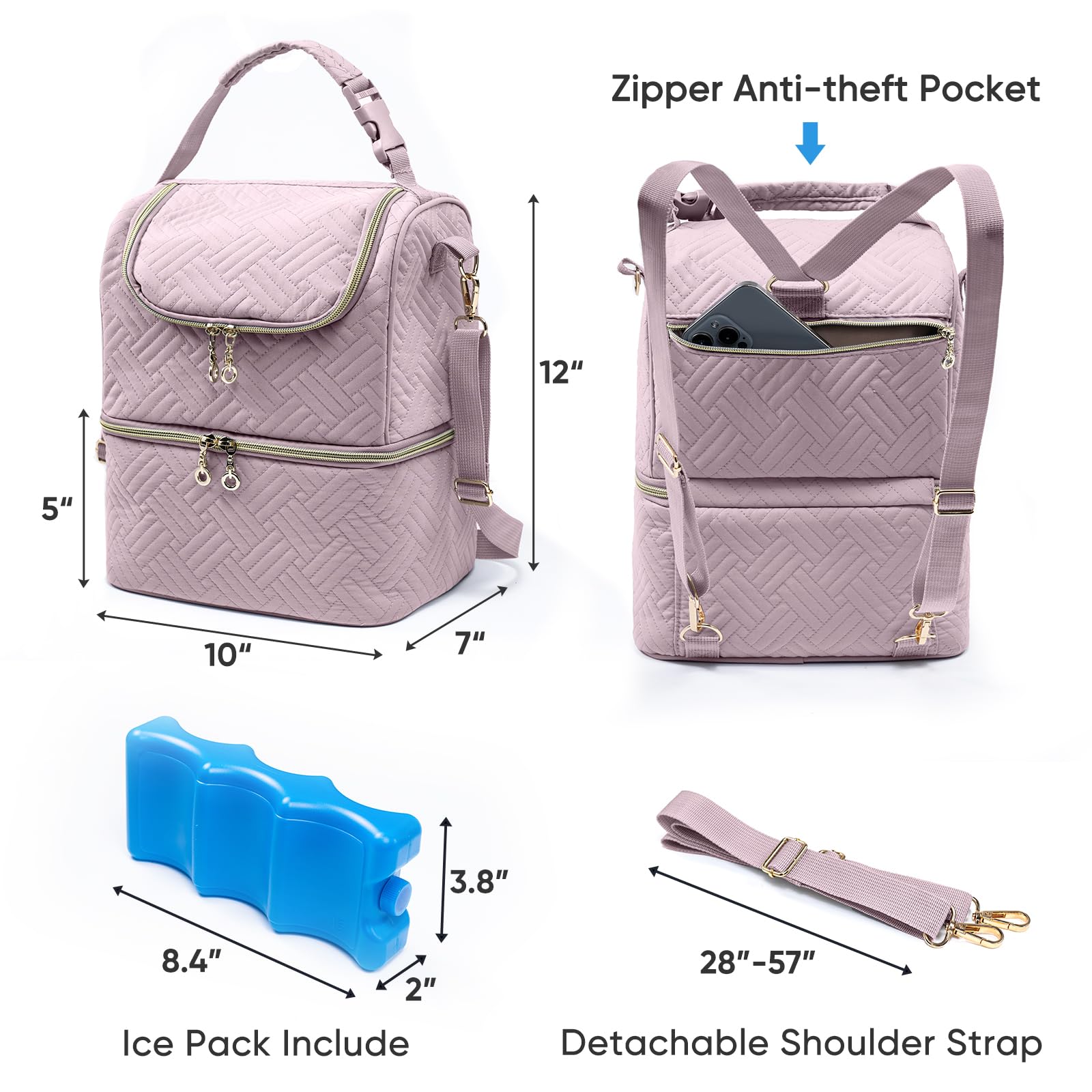 Bolsa de almacenamiento de leche materna con bolsa de hielo para 6 biberones Mam – Bolsa de extracción de leche materna con bolsa térmica para 6 biberones de hasta 9 onzas – Bolsa de extracción de