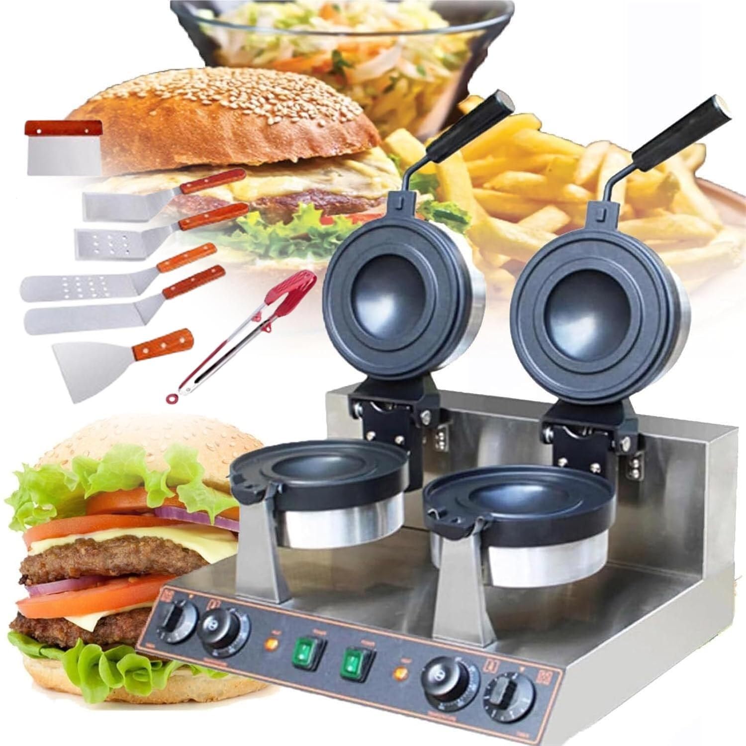 Machine à hamburgers électrique 2600W pour cuire sans attacher