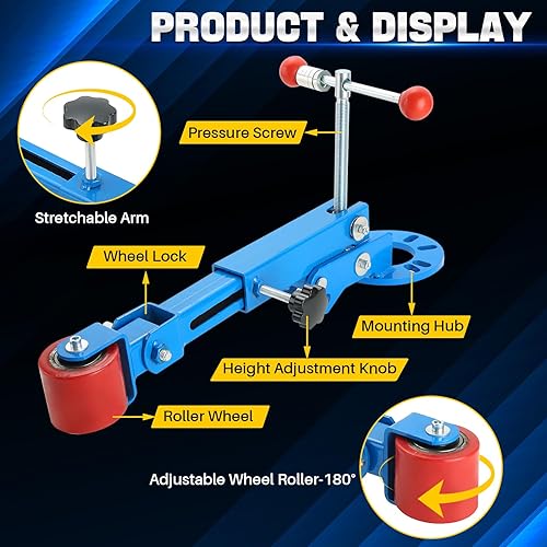 Vista 3 de DASBET Herramienta Rodillo de Guardabarros Herramienta de Reforma y Extensión, Rodillo de Arco de Rueda de Auto de Servicio Pesado Herramienta