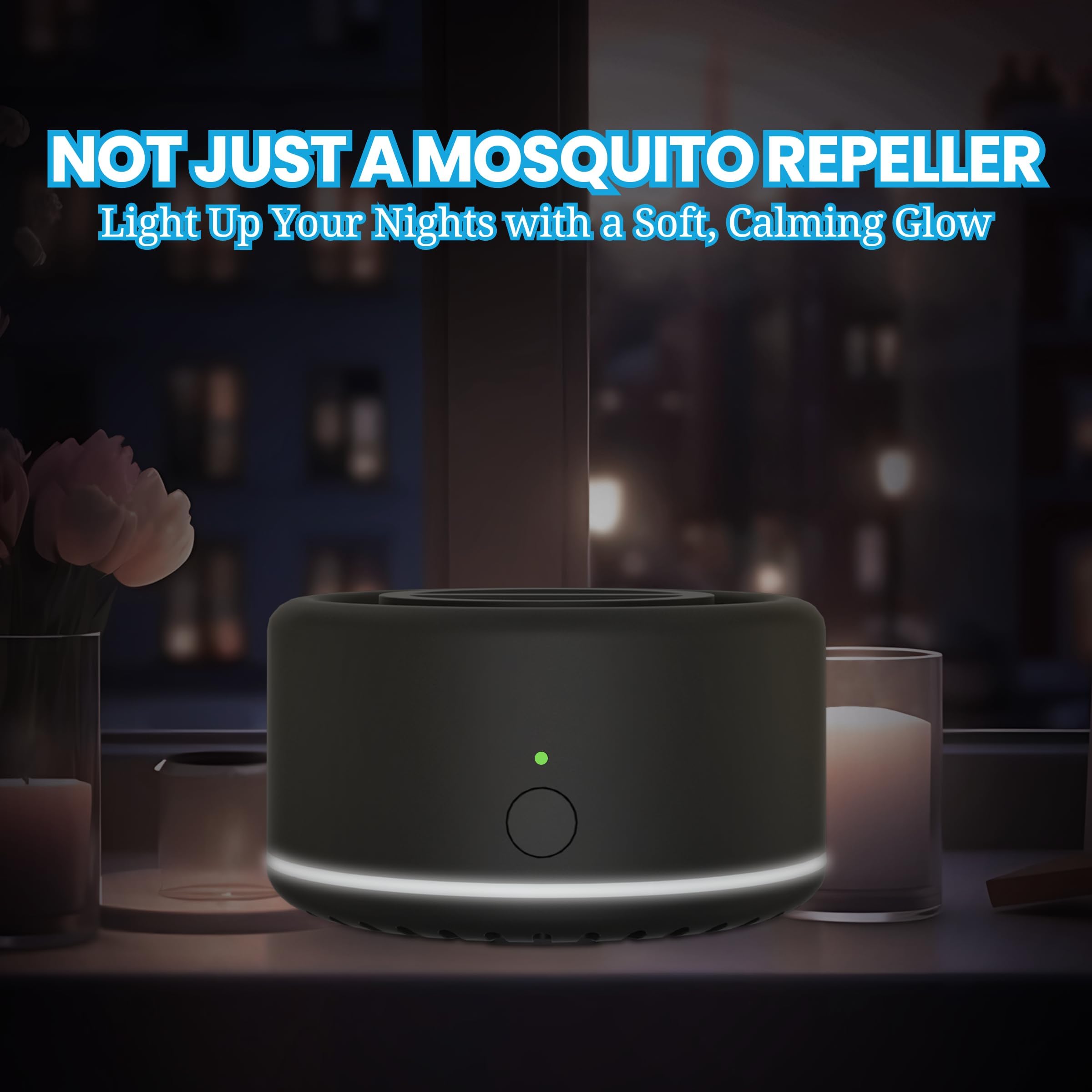 Virine Repellente per zanzare, confezione da 2, dispositivi portatili con 4 ricariche, deterrente per zanzare a diffusione alimentato a ventola, per patio, campeggio e uso esterno, ricarica USB-C