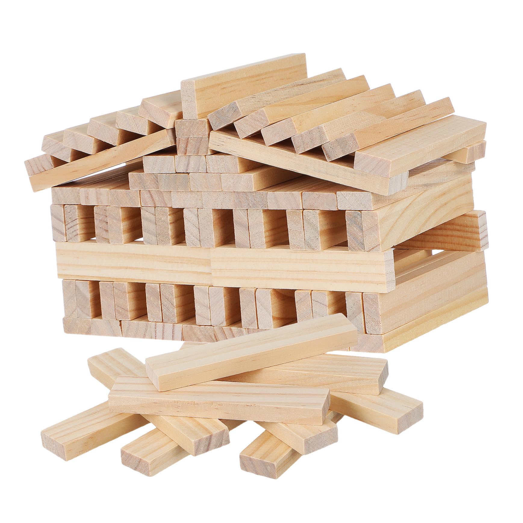 100 Stück Holzbausteine für Kleinkinder Stapelbares Bauspielzeug mit Minimalistischer Optik zum Kreativen Basteln und Spielen Unterwegs