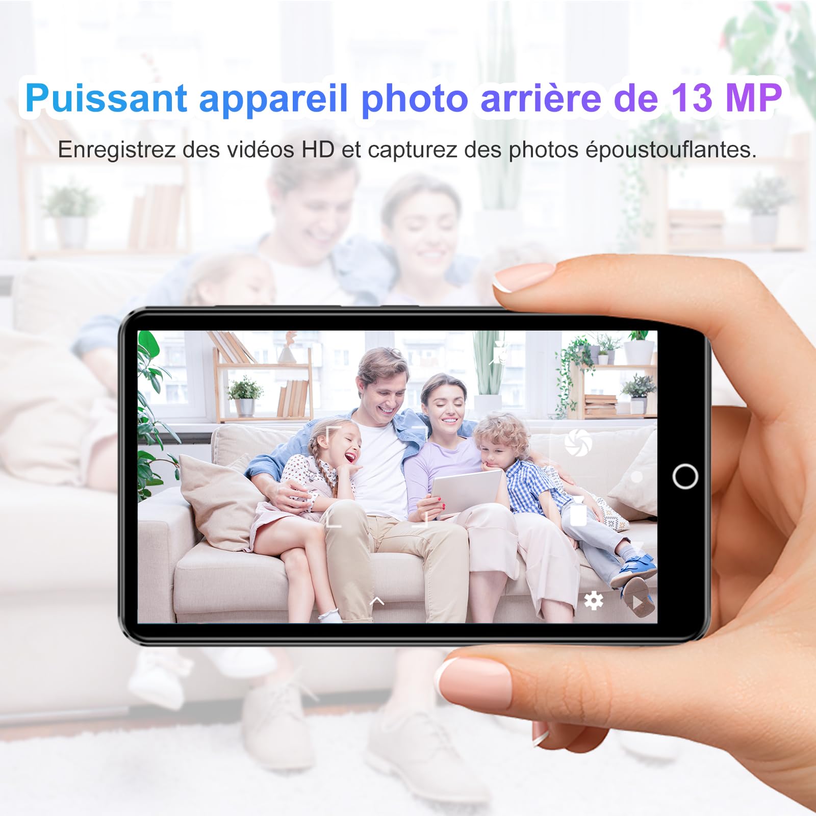 joliker 80Go Lecteur MP3 avec Bluetooth et WiFi, MP3 Player avec 13 MP Caméra Arrière, Lecteur de Musique Mp3 et Mp4 ave Spotify, Audible, Deezer, Lecteur Vidéo à écran Tactile 4.02 Pouces 1080P