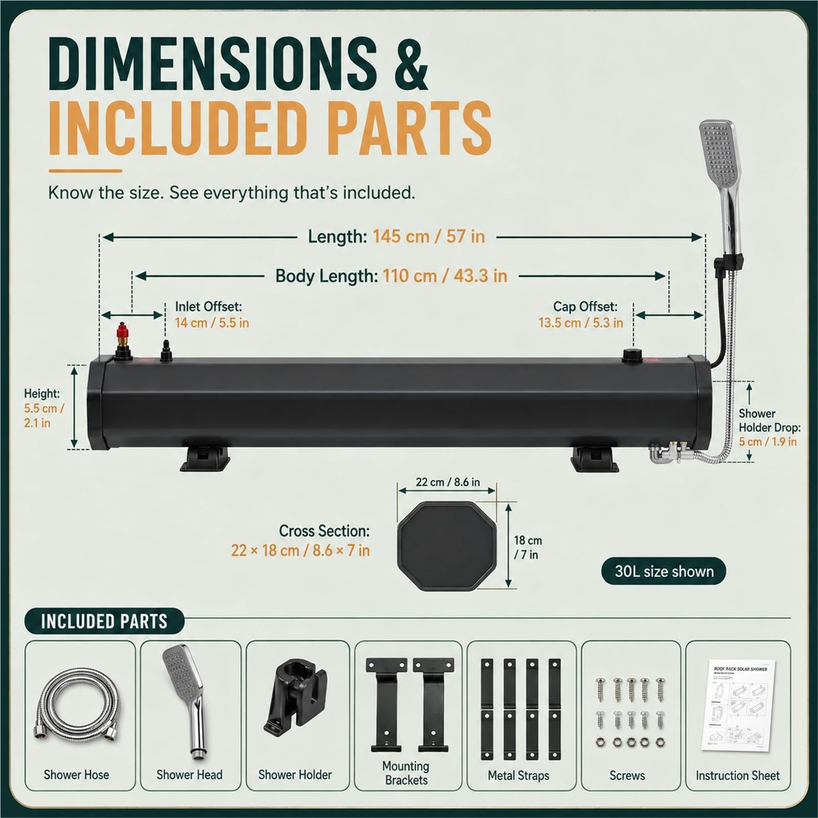 Przenośny prysznic słoneczny na kemping