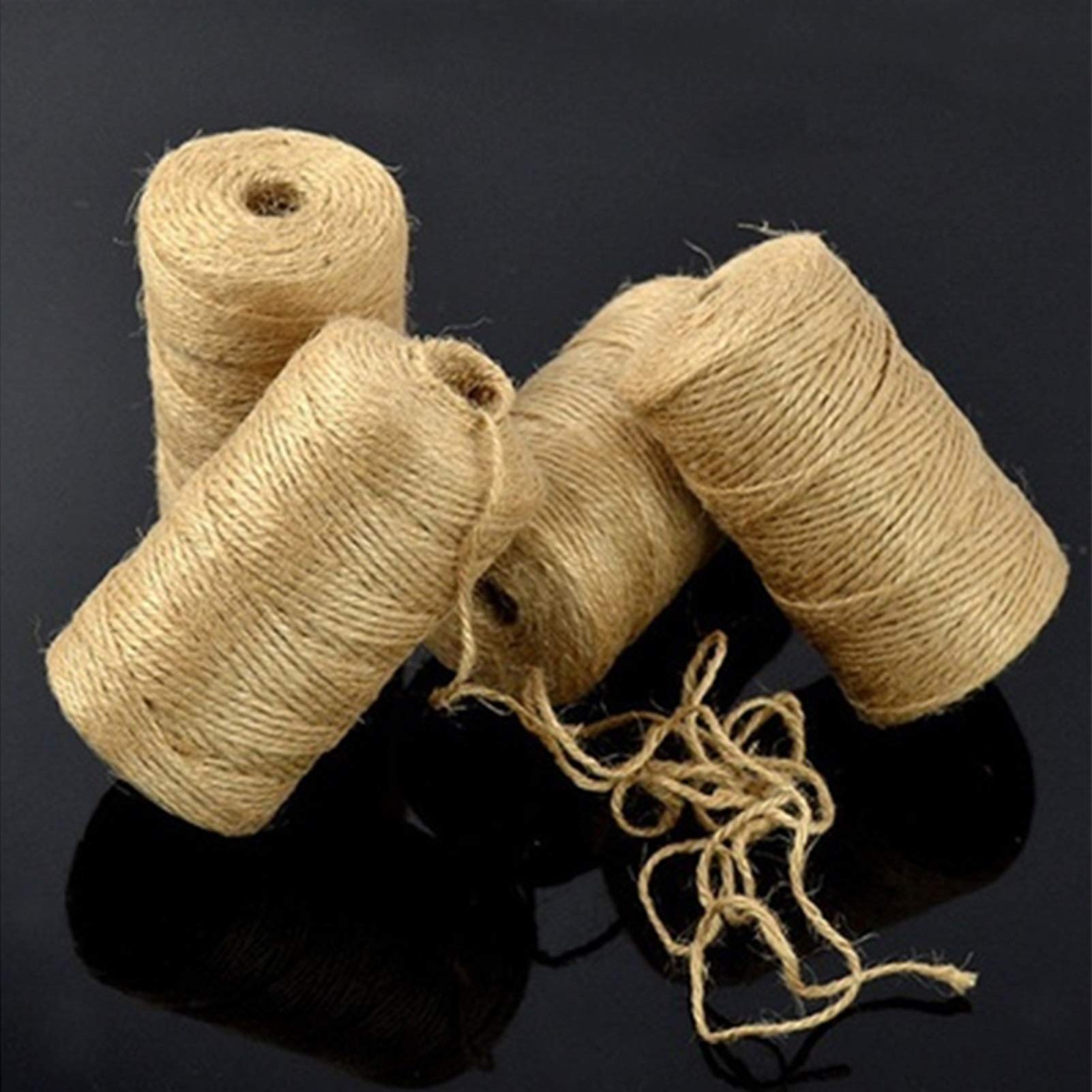 Bclla Zkenshan-Natural Jute Twine 100M/Roll Craft Rope Cord Natural DIY Strings Lights Twine for Gardening Applications Durable Jute, Natural Jute Fiber