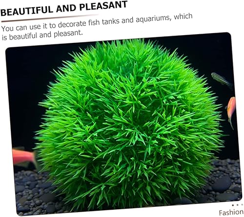 Miniatura 9 de Peces de plantas acuáticas s 6 piezas de bola de hierba artificial verde plástico acuario decorar decoración del hogar planta sintética acuario bola