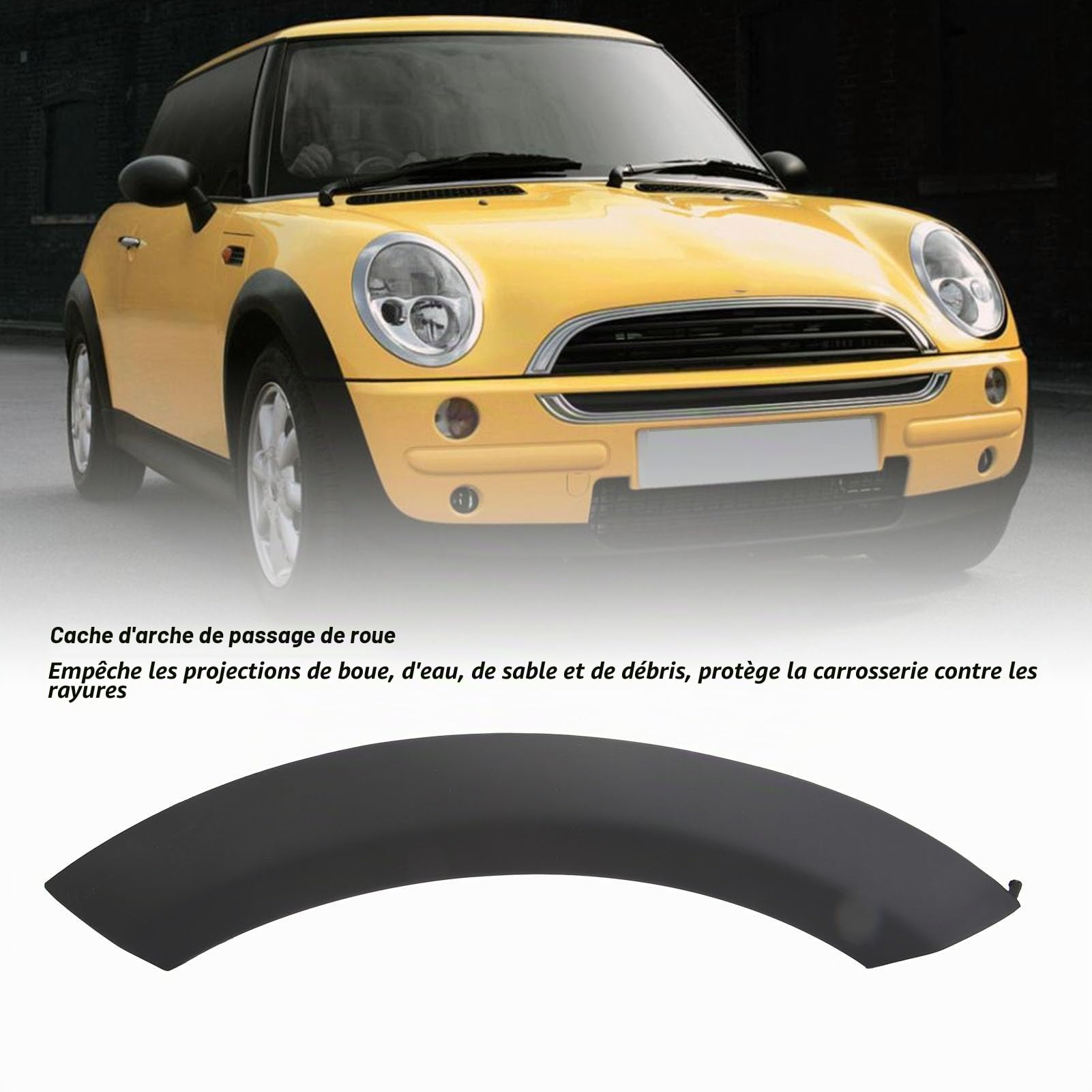 Couvercle D'arc de Garde-boue de Roue de Remplacement pour Mini R50 R53 R52, Garniture de Passage de Roue de Capot Avant Sportif Résistant aux Rayures (Avant droit