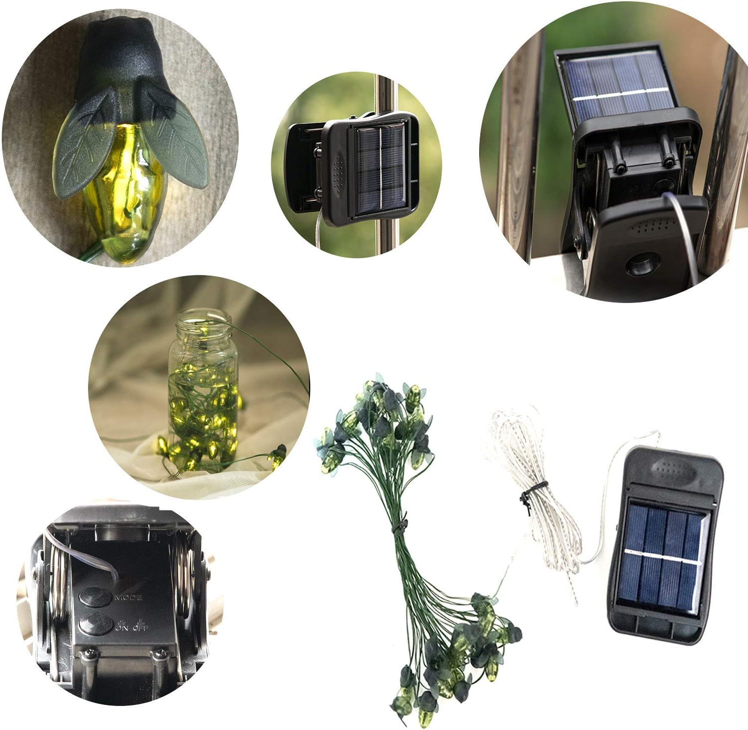 ANGMLN 2 Pack Solar Firefly Lights, 30 LED Solar Fireflies Lightning Bugs Fairy String Lights Outdoor Solar Powered String Lights Waterproof for Garden Patio Home Wedding Party Spring Decor