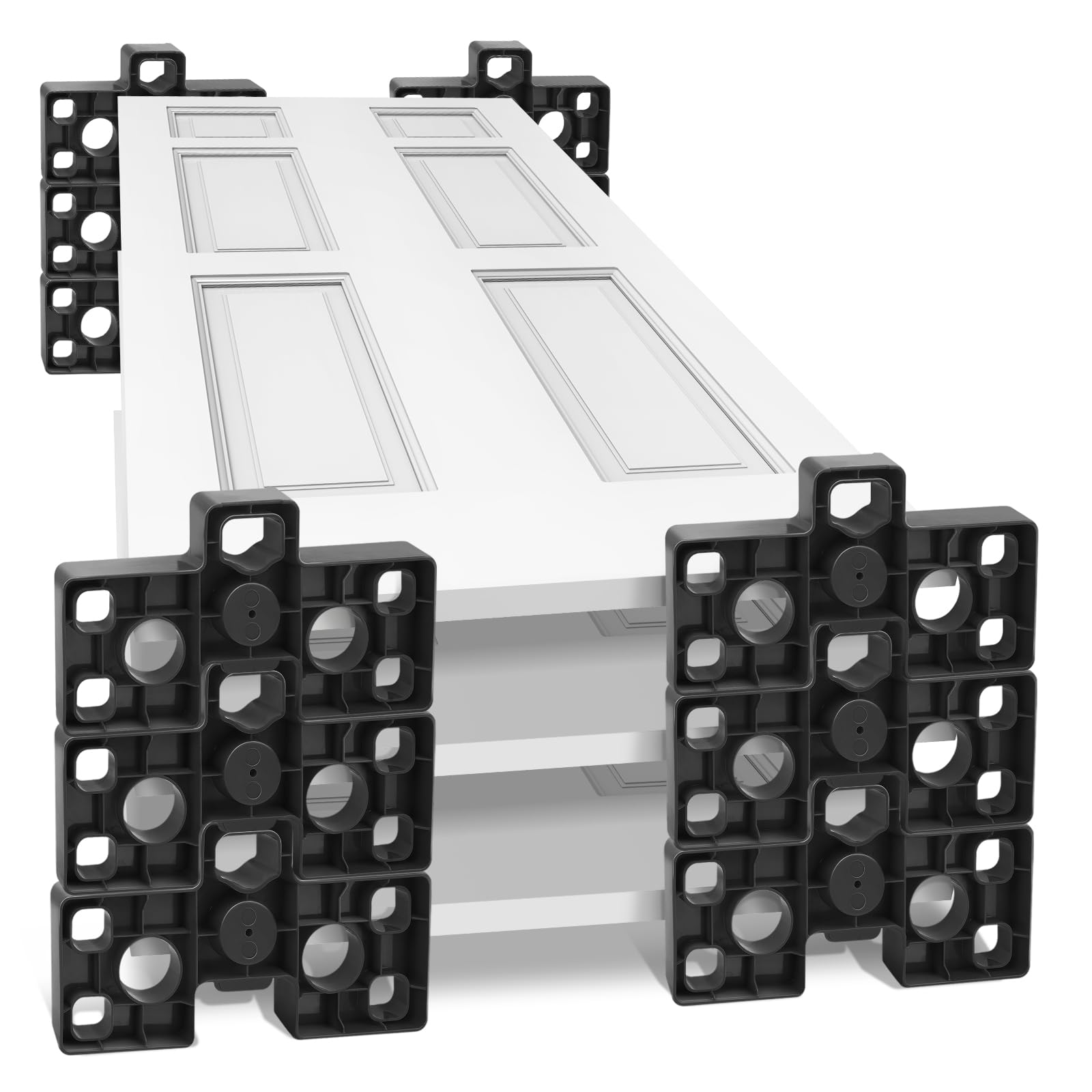 Touri 12 Pack Black Stable Door Painting Stands, Spray Paint Racks for Painting, Stacking, and Drying Interior and Exterior Doors or Cabinet Doors, Providing Convenience Use