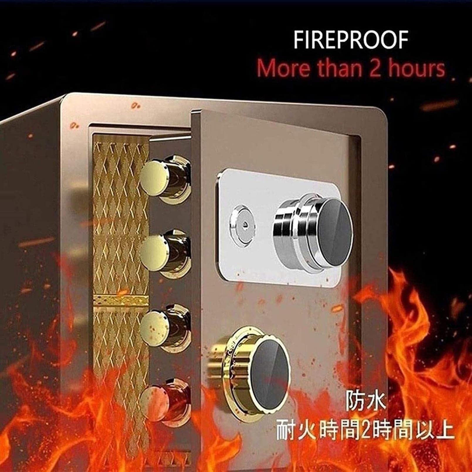 RLKHXBS Fireproof Waterproof Safe Safes BoxesSafes & Boxes, Money with Key Lock Household Steel Cabinet Mechanical Password ge Box for Home Office Cash Use