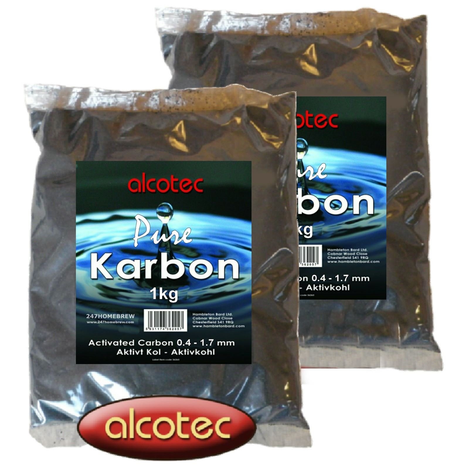 2X Alcotec Pure Karbon Activated Carbon 1kg (2kg) Purify Spirit Water Distilling