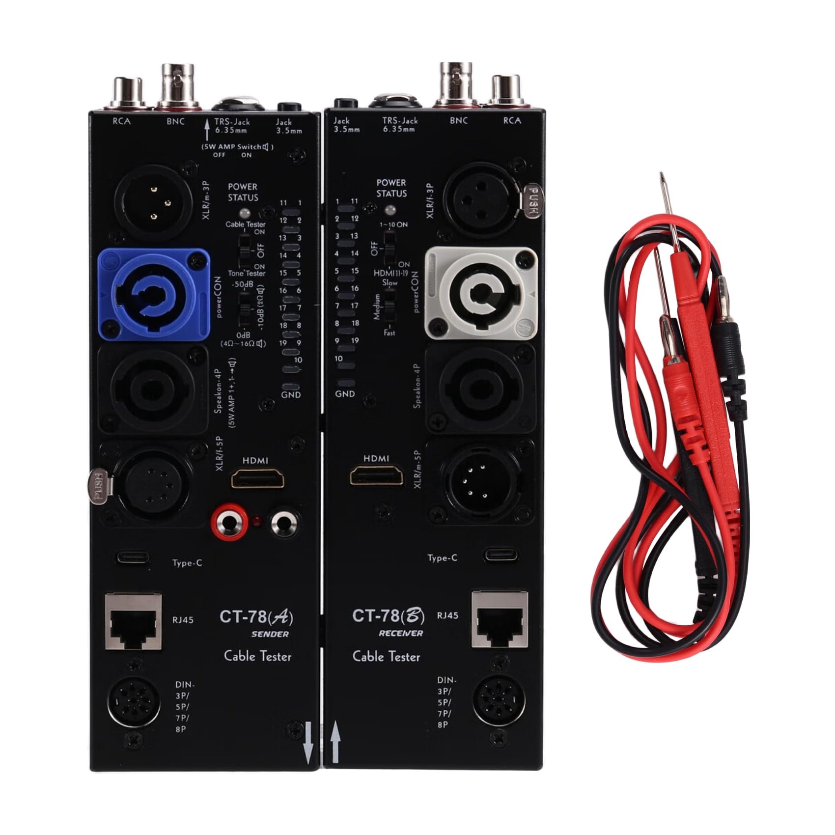 CT78 Kabeltester Multifunktional XLR Audio, Trennung Fernbedienung, Kompatible Automatische Erkennung in Einem Gerät