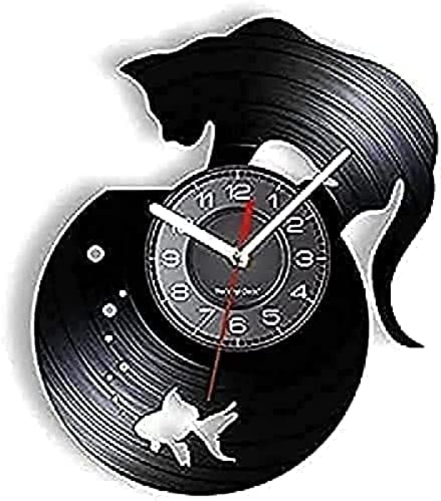 Cadeau décoratif horloge murale chat bocal original pour crémaillère et fête