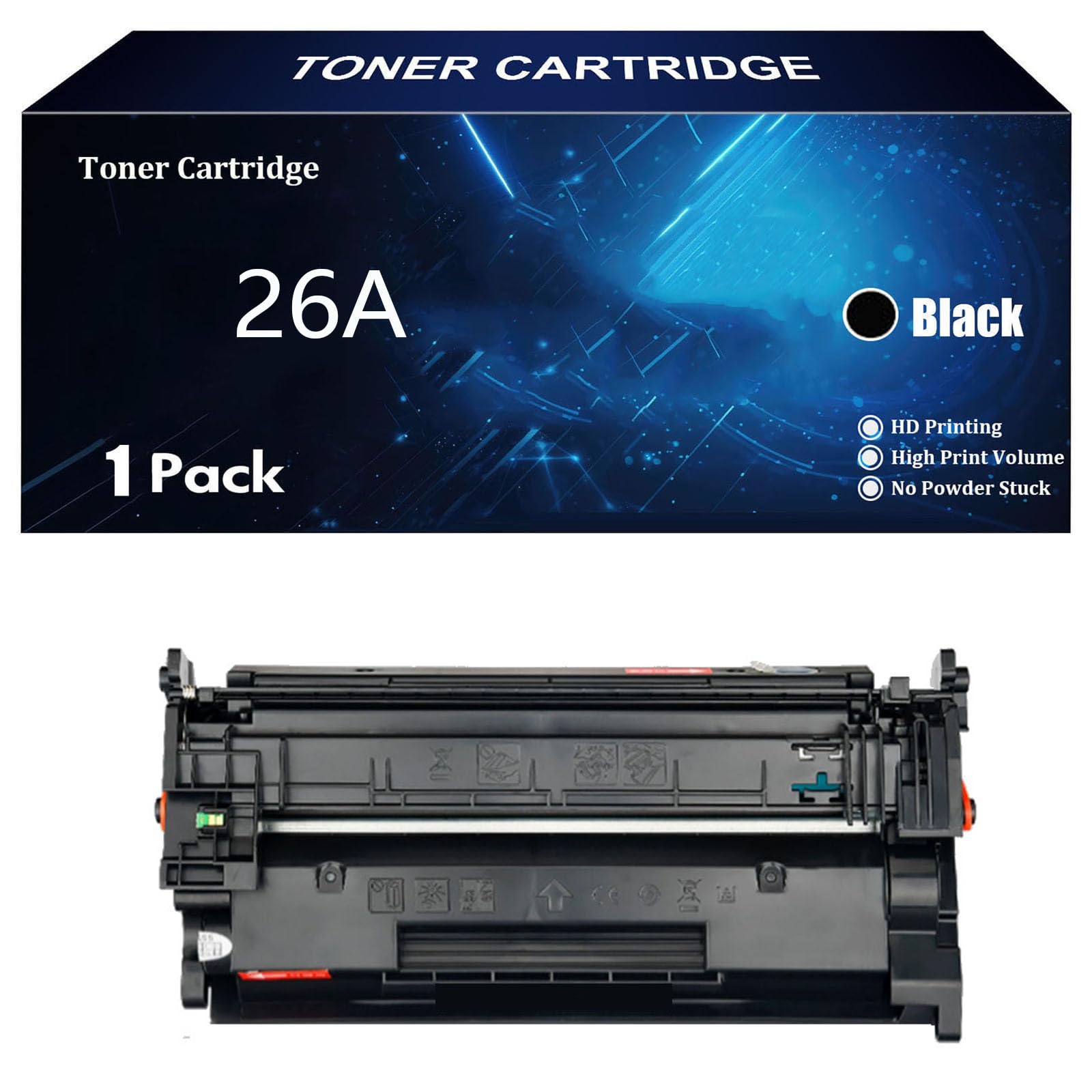 26A Cartouche de Toner CF226A 26X CF226X Compatible pour HP pour HP LaserJet Pro M402d M402dn M402dne M402dw M402n MFP M426fdn M426fdw Imprimante,Black-1 Pack