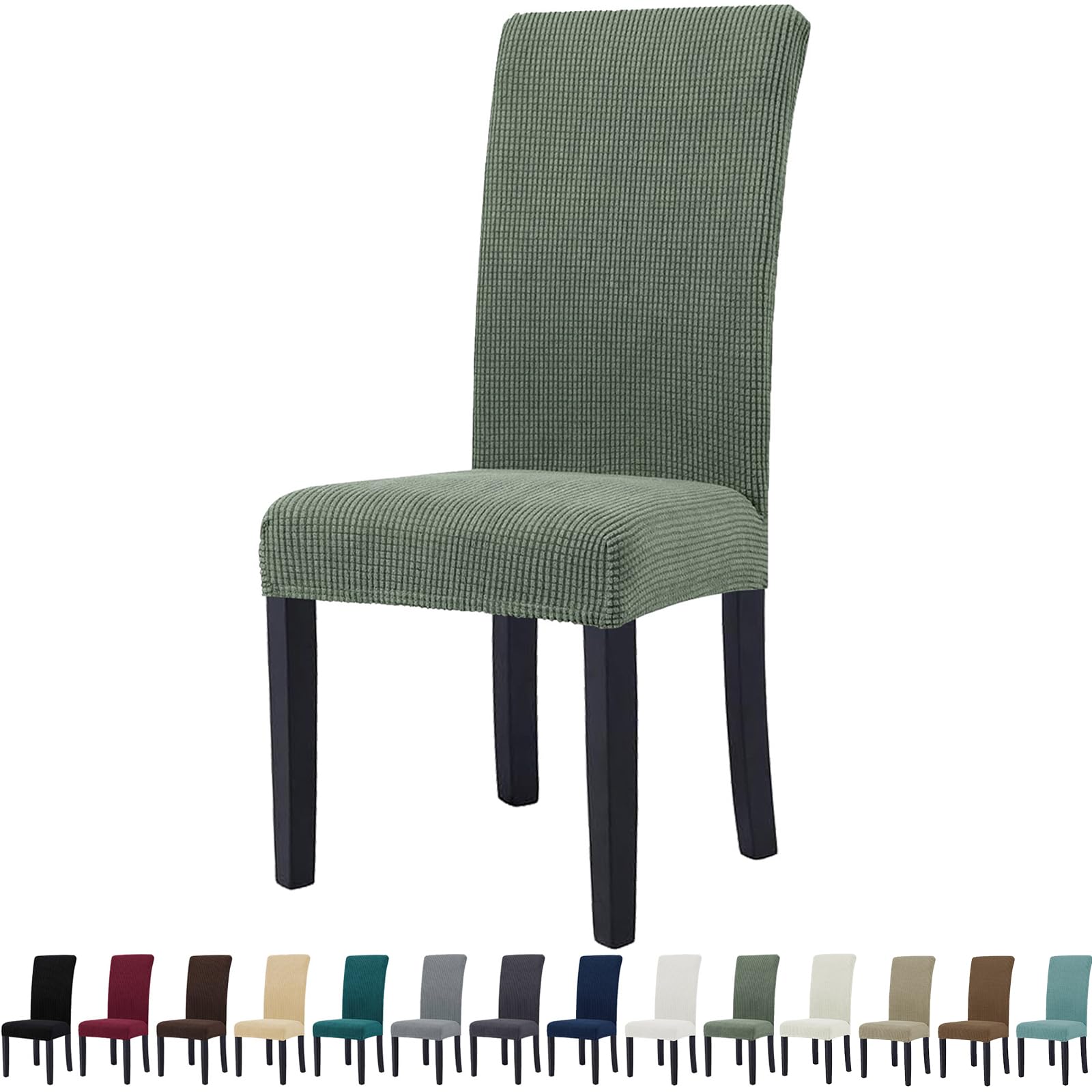 Housses de chaise extensibles (lot de 6, modèle D) lavables