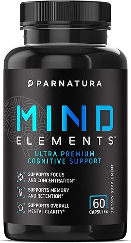 Miniatura 1 de Suplemento de apoyo cerebral nootrópico, elementos mentales, aumento de enfoque, memoria, concentración, claridad con Bacopa Monnieri, Alpha GPC,