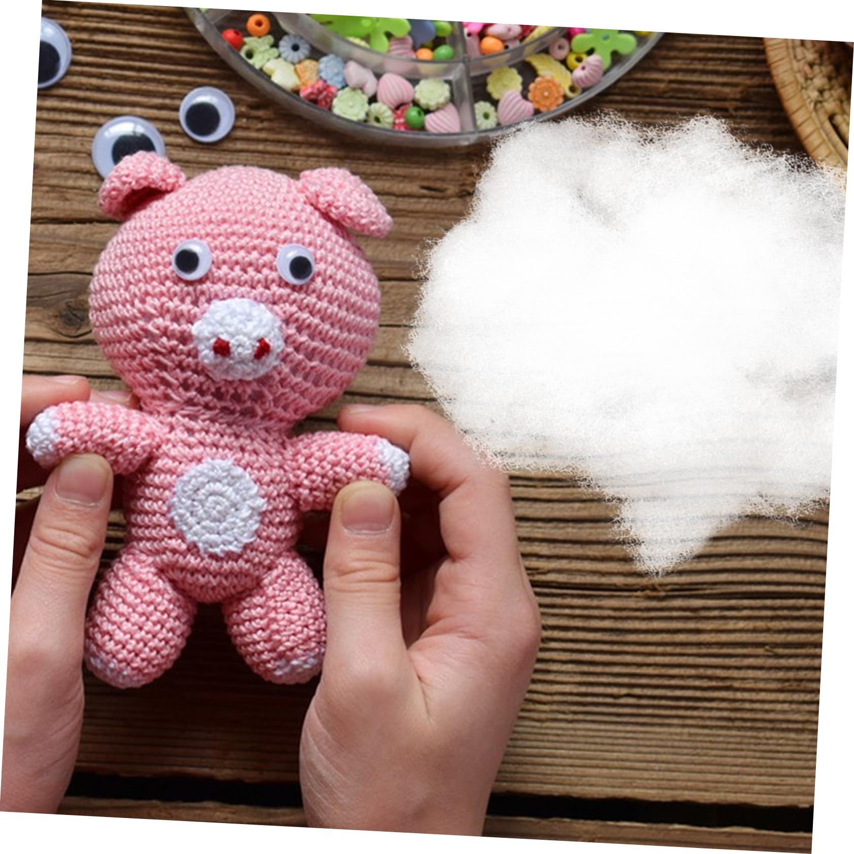 Relleno de Fibra de Poliéster para Juguetes de Peluche y Almohadas, 500g, Alta Resiliencia, Adecuado para Manualidades de Bricolaje en Salas de Clase