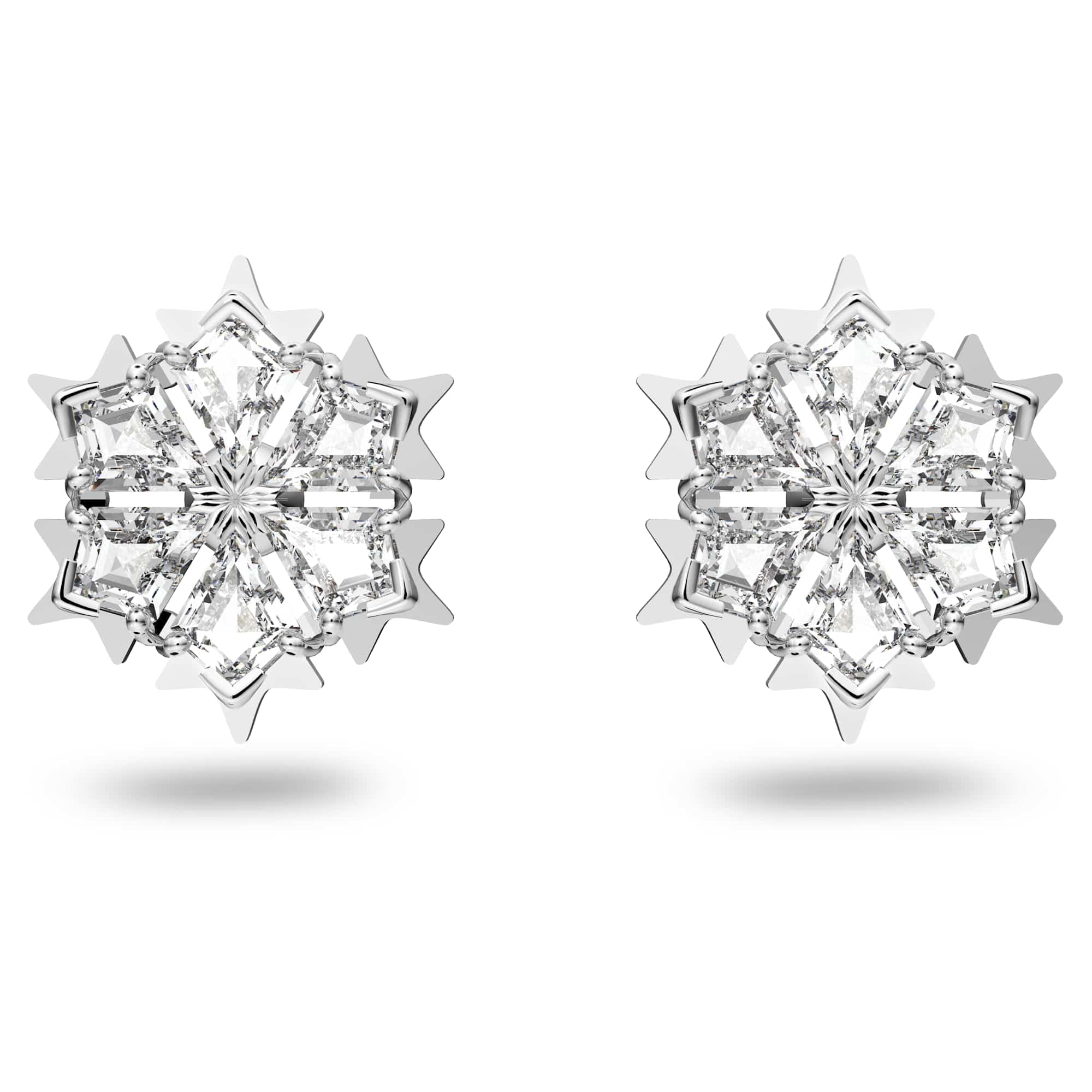 Swarovski Magic Evolution Collection Stud Earrings, Snowflake, Rhodium plated