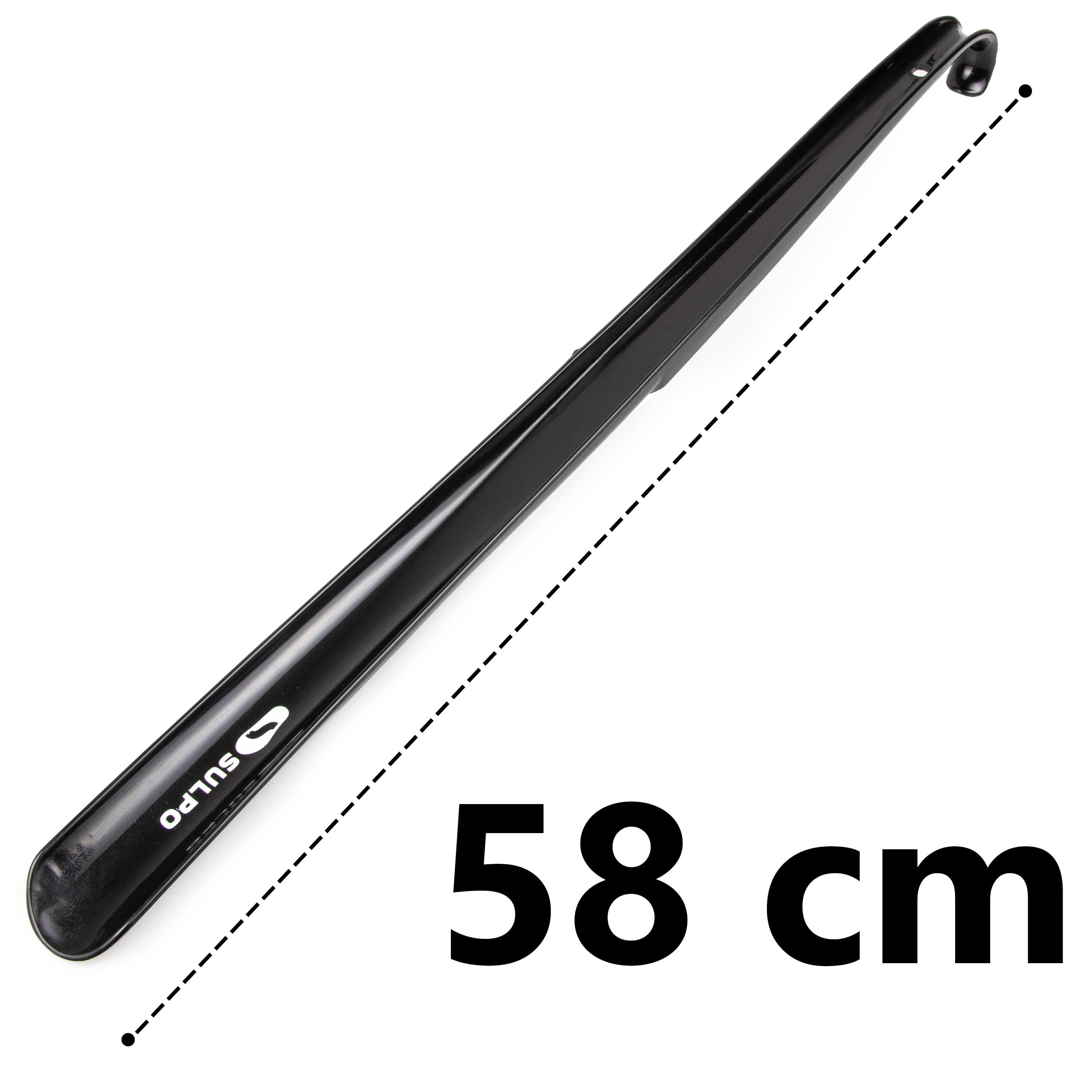 SULPO Łyżka do butów plastikowa - Długa łyżka do butów - Solidna i elastyczna - Z otworem do zawieszenia - Shoehorn - 58 cm / 1 sztuka