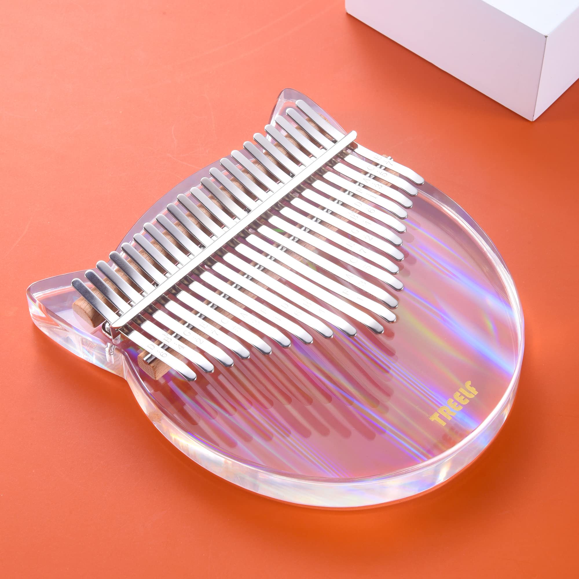 Kalimba Daumenklavier 21 Tasten Acryl Regenbogen Klar Transparent Musikinstrument Geschenk Kinder Erwachsene Anfänger