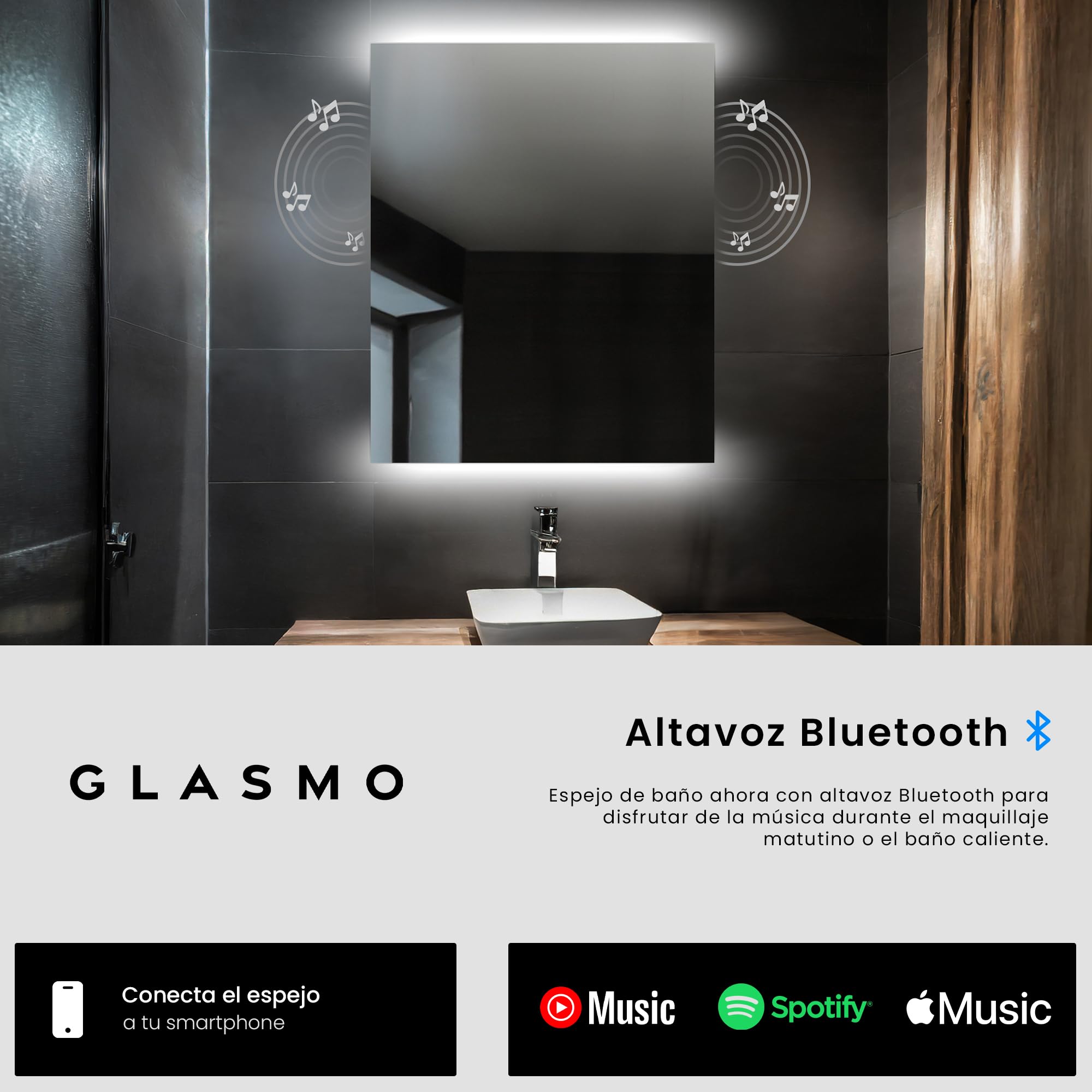 FORAM Espejo de Baño con Iluminación LED 140x80 cm Eliza - Luz Espejo de Pared - Diferentes tamaños - retroiluminado Iluminado