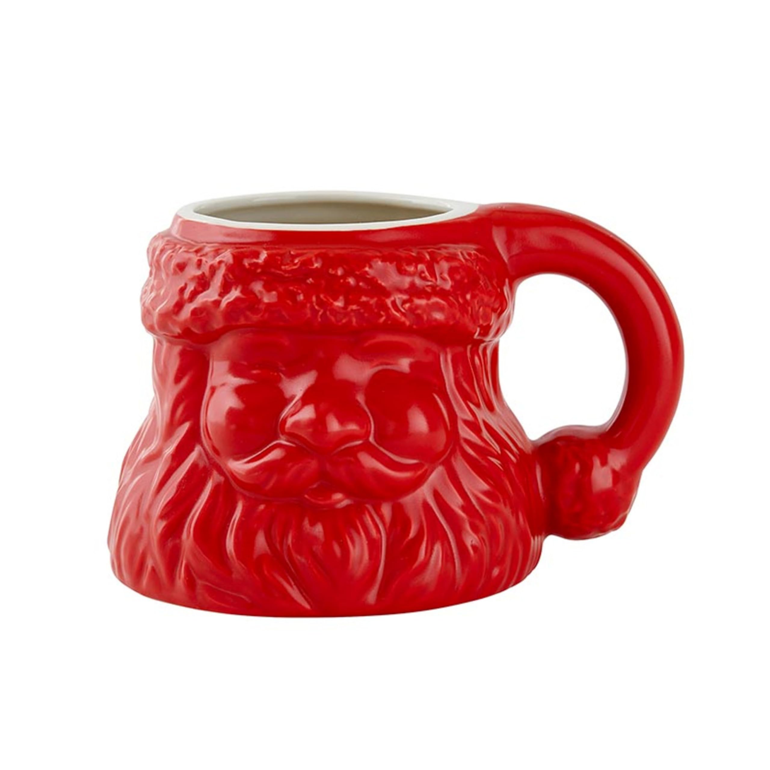 Slant Collections Christmas Mug Ceramic Santa Claus Shaped Coffee Cup, 15-Ounce, Red