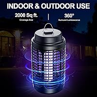 Vista 8 de Exterminador de insectos para exteriores, exterminador de mosquitos para interiores con sensor de luz del atardecer al amanecer, matamoscas