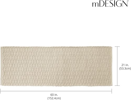 Miniatura 9 de mDesign Tapete rectangular suave de lujo de 100 % algodón estilo hotel, de felpa, absorbente de agua, diseño de diamante, para tocador de baño,