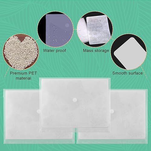 Miniatura 6 de Hojas magnéticas de almacenamiento troqueladas de doble cara de 0.069 pulgadas y paneles de almacenamiento de sellos transparentes con bolsillos,