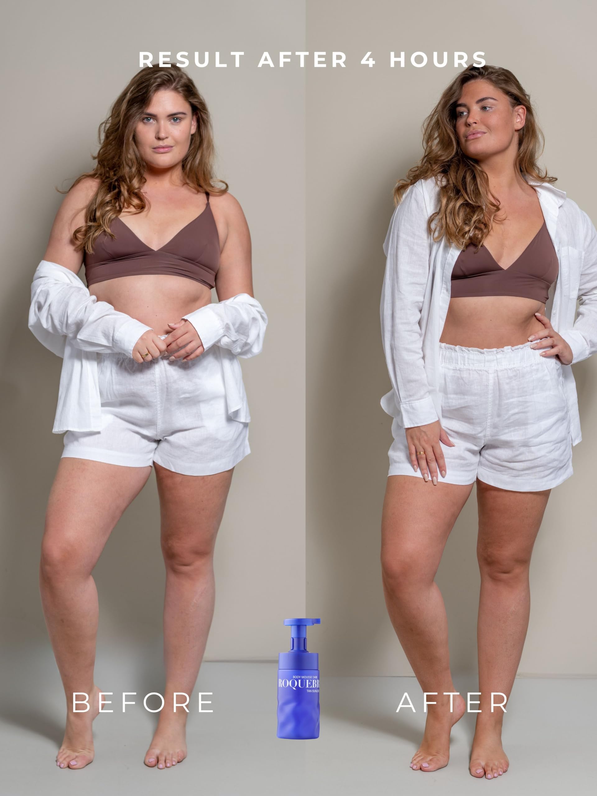 ROQUEBRUN - Selbstbräuner Körper Body Mousse - Light - Ohne Flecken - Self Tan - Fake Tan - 200ml