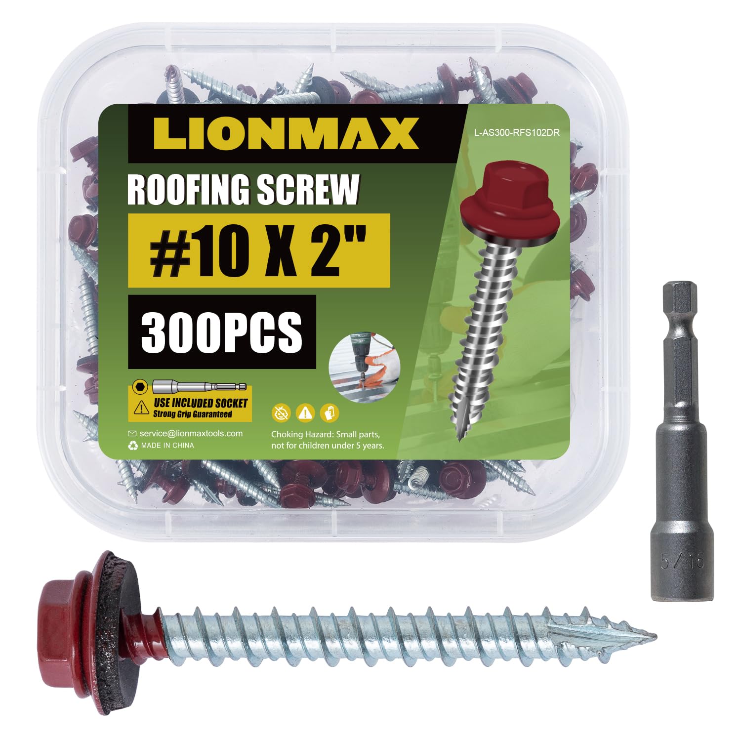 LIONMAX Metal Roofing Screws - Rustproof & Durable -12 LIONMAX Metal Roofing Screws - Rustproof & Durable -12