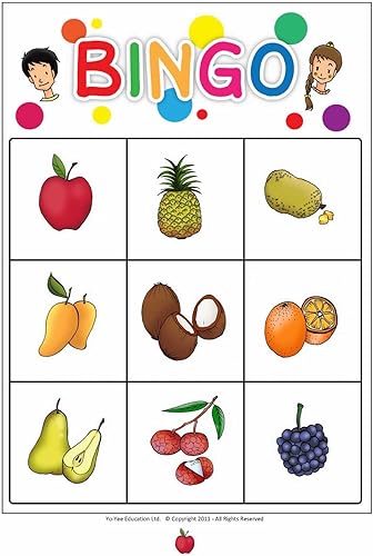 Miniatura 6 de Tarjetas didácticas de frutas en español  Tarjetas flash con juego de bingo a juego para niños pequeños, niños y adultos  Tamaño 4.13 × 5.83