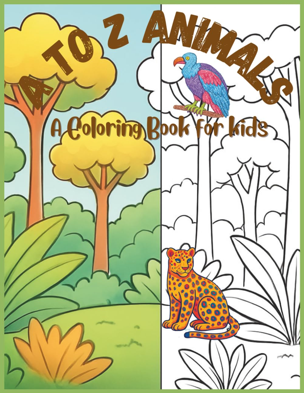 A to Z Animals: A Coloring Book for Kids