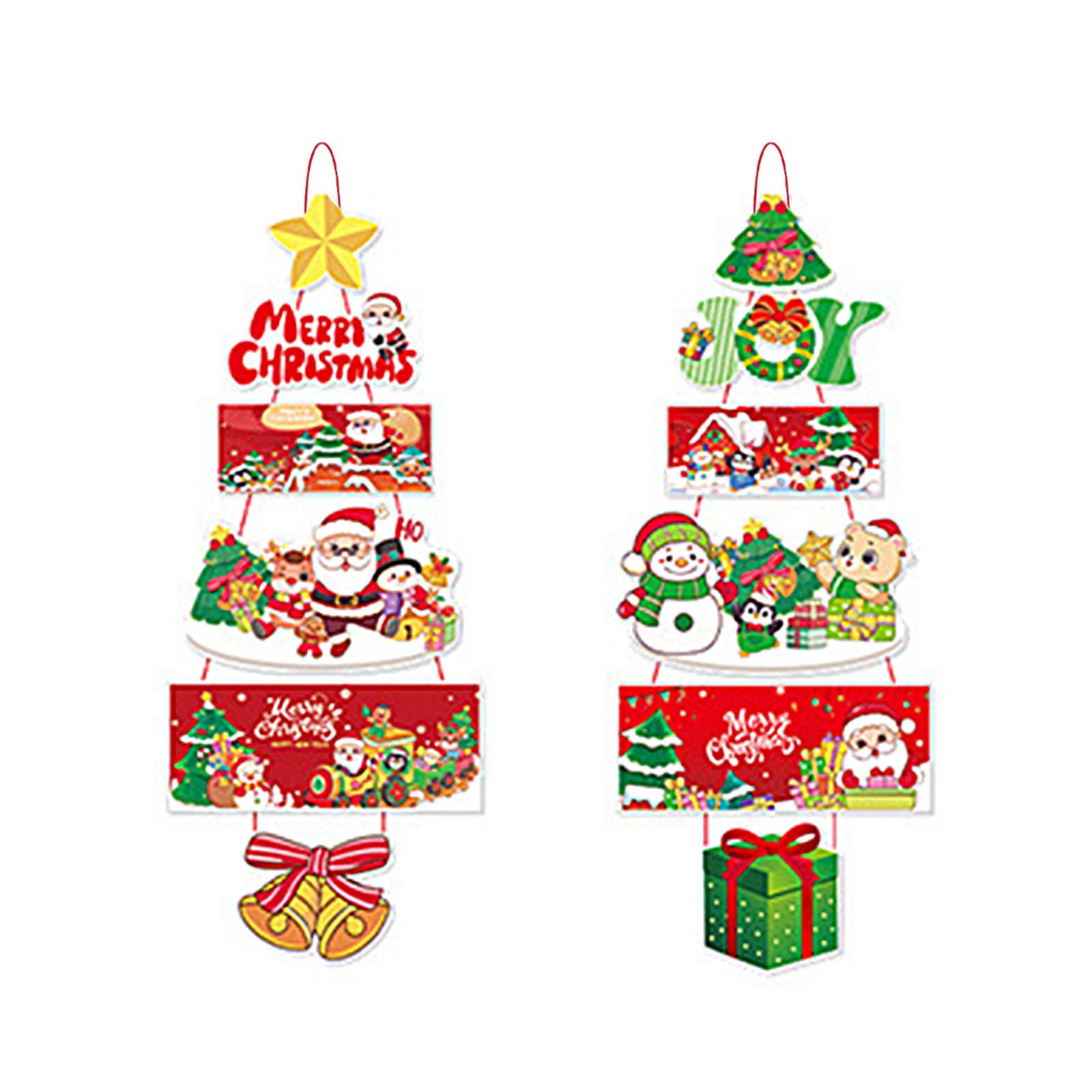 Panneaux De Porte De Noël – Lot De 2 Avec Bonhomme De Neige Et Cerf, Décorations Extérieures Résistantes