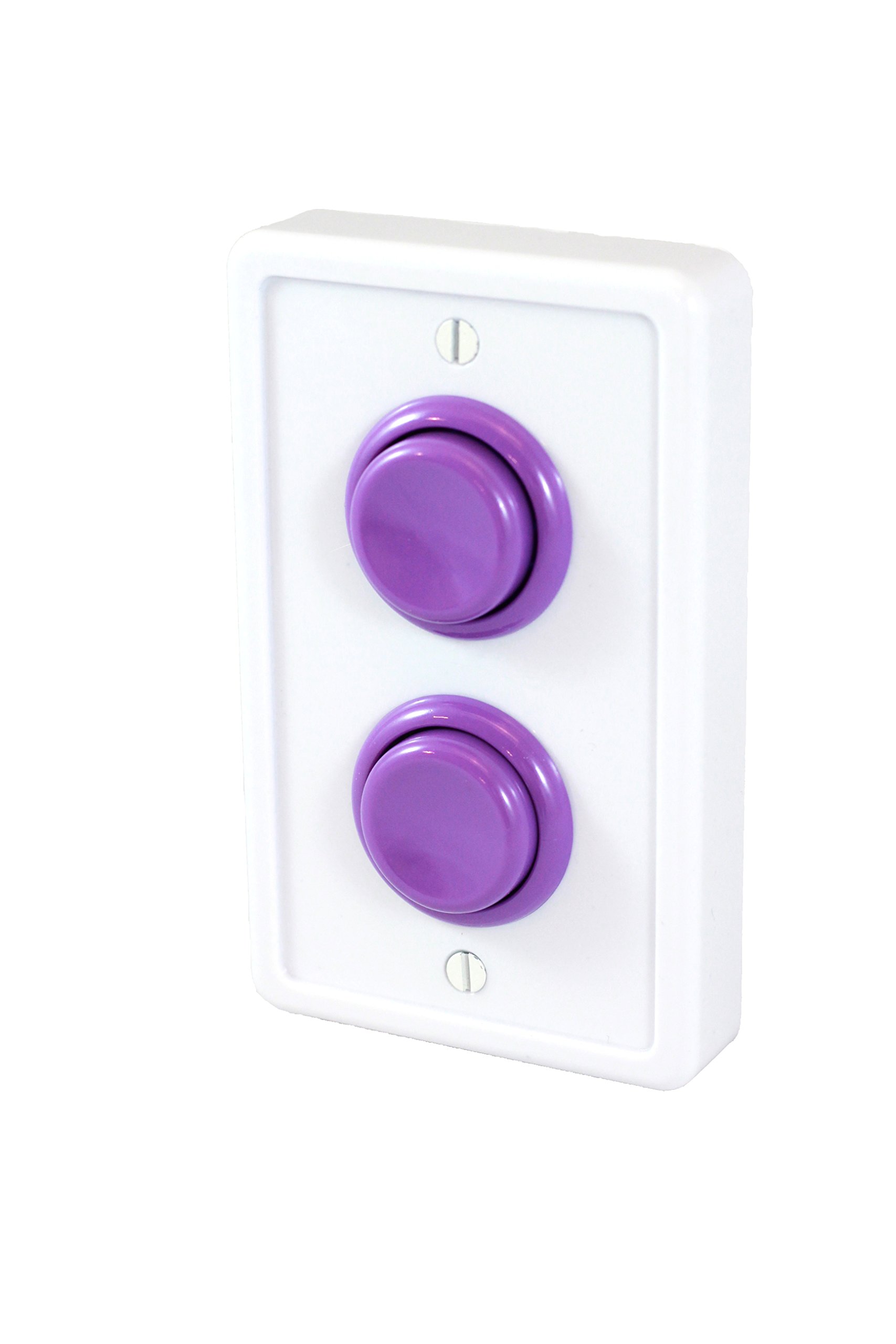 Arcade Light Switch Plate Cover, Single Switch (White/Purple), 1-Gang Standard Size Rocker Wall Plate, Game Room Decorator, Kid Bedroom Wallplate,