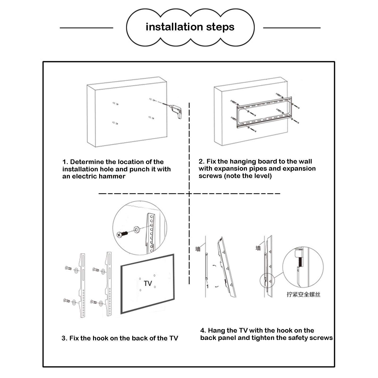 LIU- Soporte De Pared Inclinable for TV, Soporte De Fijación Universal for TV LCD LED De 26-55 Pulgadas, Ángulo Ajustable, VESA 400x400 Mm Soporta hasta 50 Kg