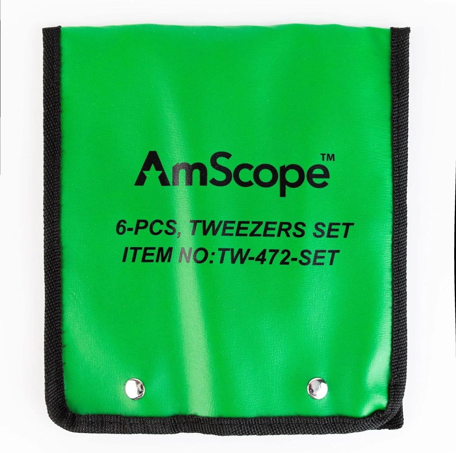 AmScope - Multi-Purpose Tweezers Set, 6 Piece Set in Vinyl Pouch; Curved, Straight, Locking Stainless Steel Tool Kit - Multi-Pack, 5 Sets
