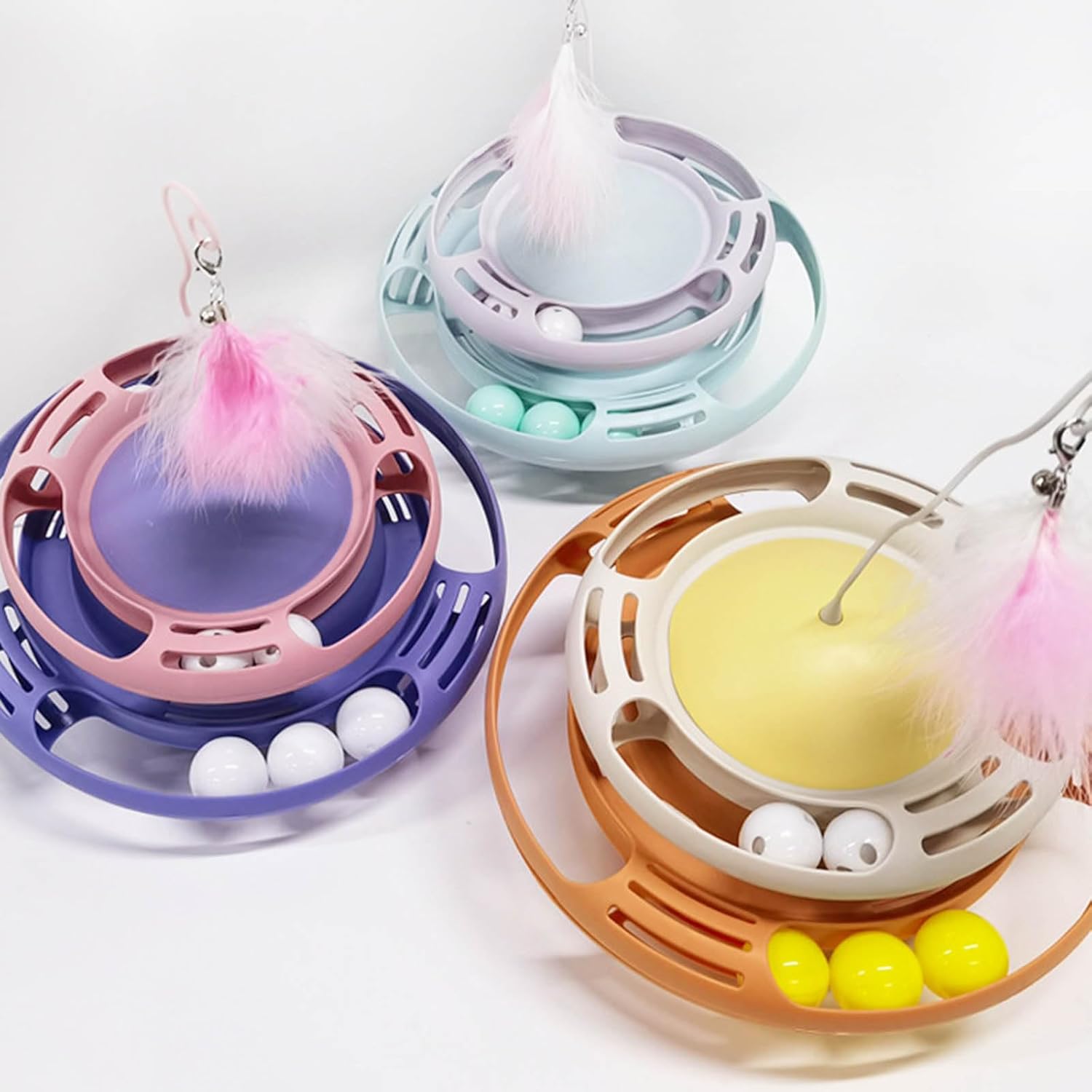 Toy Kitten Roller Track Balls Toy Balls Interactive Toy Indoor Turntable Toy for Boredom