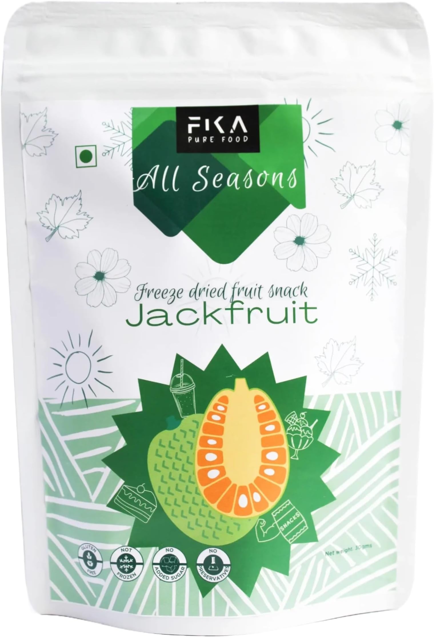 FIKA PURE FOOD Dried Jackfruit -Freeze Dried Fruit Snack: Jackfruit Dry, (90)