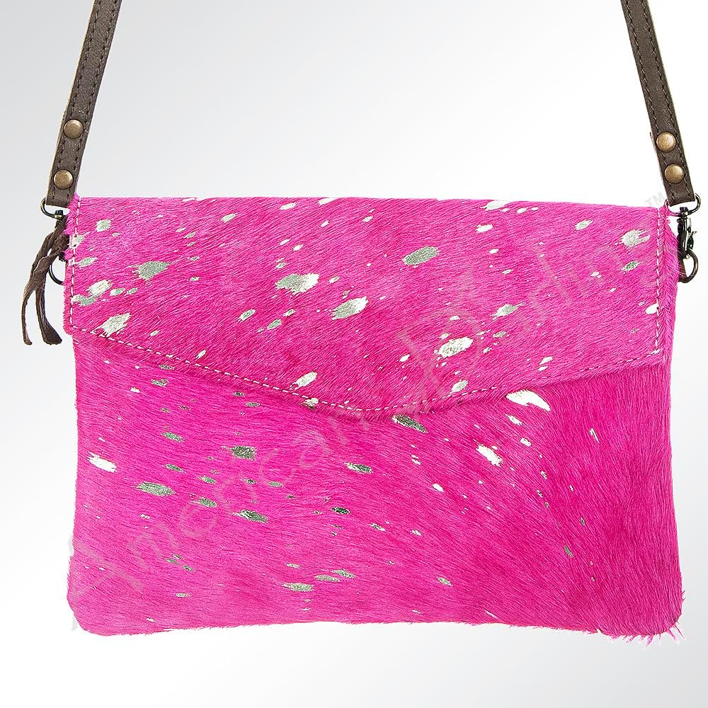 American Darling Women's Envelope Bag Western Hair On Genuine Leather Handbag and Ladies Purse